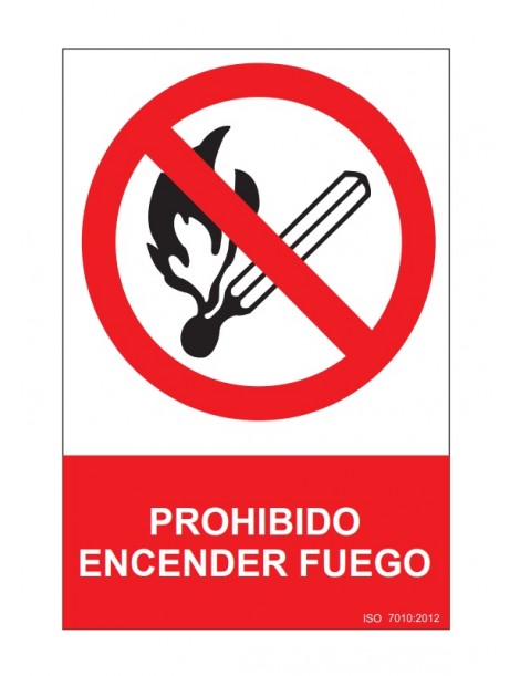 Señal prohibido encender fuego
